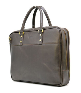 Чоловіча шкіряна сумка-портфель тонка, коричнева TARWA TC-4766-4lx фото, картинка, изображение