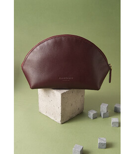 Женская кожаная косметичка 8.0 Бордовая фото, картинка, изображение