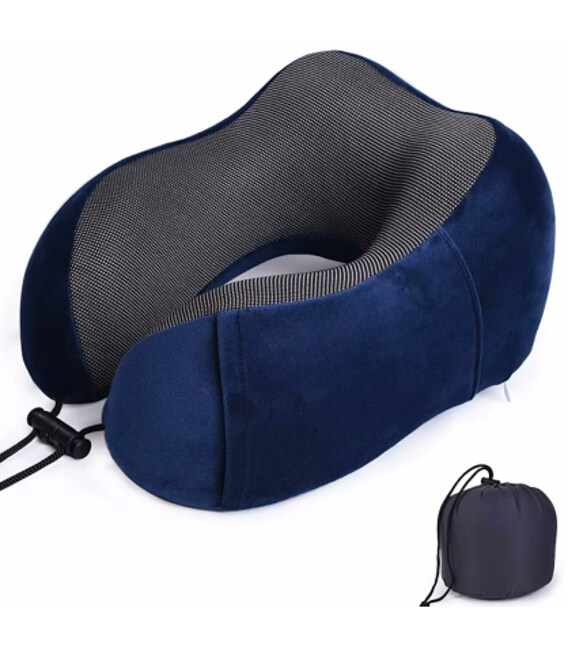 Комфортна подушка для шеи дорожняя Carbon C5700 синяя фото, картинка, изображение