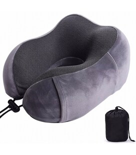 Комфортна подушка для шеи дорожняя Carbon C5700 серая фото, картинка, изображение