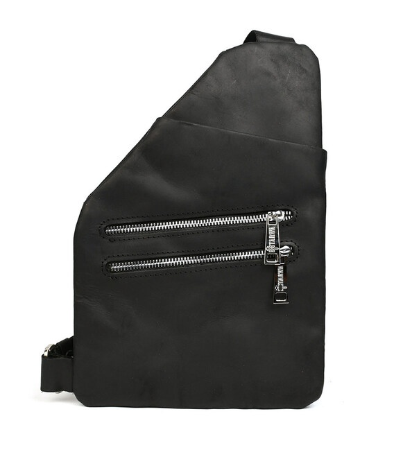 Чоловіча сумка-слінг через плече TARWA RA-5402-4lx чорний крейзі хорс фото, картинка, изображение