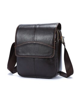 Сумка мужская гладкая Vintage 14733 Коричневая