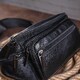 Сумка поясная из овечьей кожи Vintage 20205 Черная фото