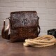 Cумка мужская с тиснением под крокодила Vintage 14698 Коричневая фото