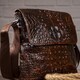 Cумка мужская с тиснением под крокодила Vintage 14698 Коричневая фото