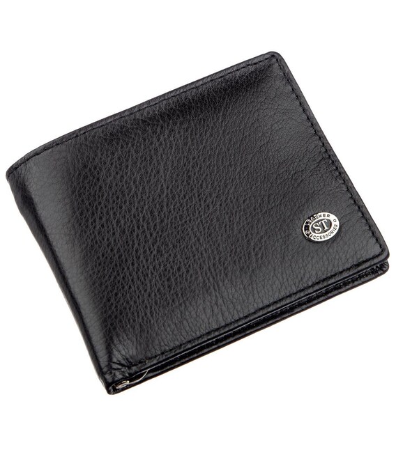 Компактний чоловічий гаманець з затиском ST Leather 18837 Чорний