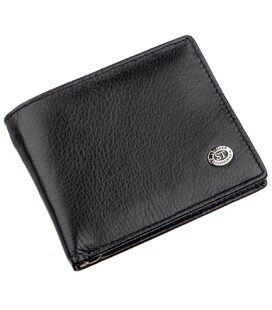 Компактний чоловічий гаманець з затиском ST Leather 18837 Чорний