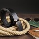 Ремень мужской c затемненной черной матовой пряжкой Vintage 20279 Черный фото