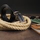 Ремень мужской с линейной пряжкой Vintage 20290 Черный фото