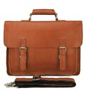 Кожаный портфель матовый Vintage 14937 Рыжий