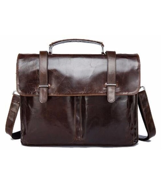 Портфель з гладкої шкіри Vintage 14866 Коричневий