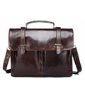 Портфель з гладкої шкіри Vintage 14866 Коричневий