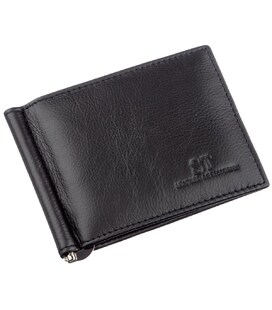 Затискач з монетницьою на блискавки ST Leather 18948 Чорний