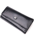 Надійний гаманець-ключниця з натуральної гладкої шкіри ST Leather 19415Чорний