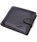 Горизонтальний чоловічий гаманець із натуральної шкіри ST Leather 22443 Чорний