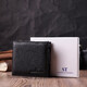 Кошелек среднего размера с оригинальной монетницей из натуральной кожи ST Leather 22458 Черный фото