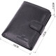 Солидный мужской бумажник вертикального формата из натуральной кожи ST Leather 22462 Черный фото