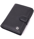 Солідний чоловічий гаманець з натуральної шкіри ST Leather 22467 Чорний