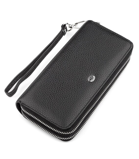 Кошелек женский ST Leather 18446 (ST238-2) две молнии Черный фото
