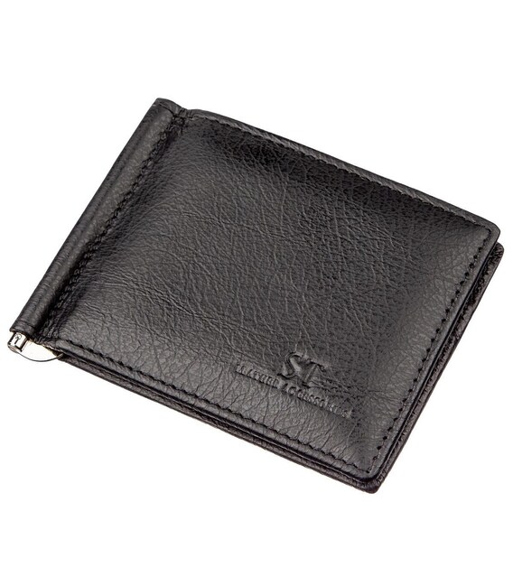 Чоловічий затискач для грошей на магніті ST Leather 18945 Чорний