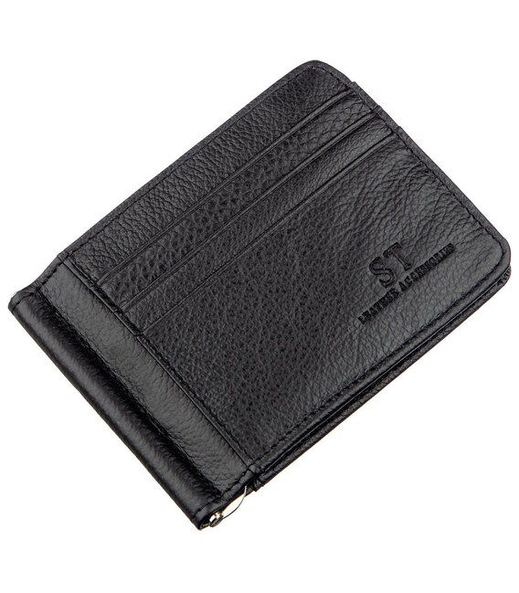 Чоловічий зажим з кишенями для карток ST Leather 18940 Чорний