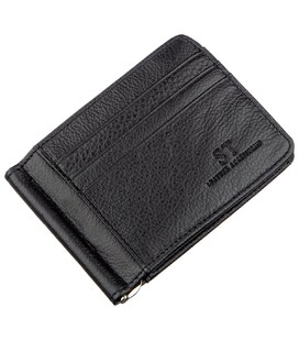 Мужской зажим с карманами для карточек ST Leather 18940 Черный фото