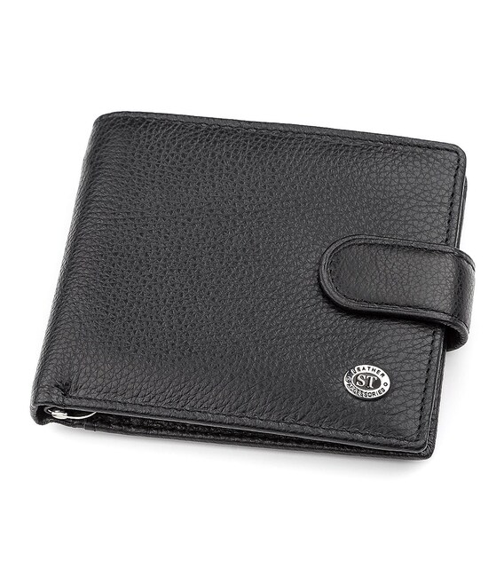 Мужской кошелек ST Leather 18309 (ST113-1) с зажимом для денег Черный фото