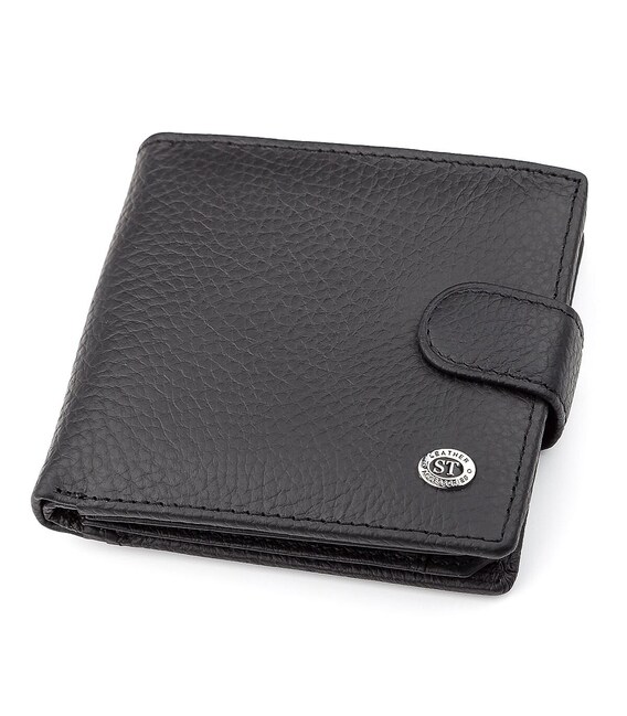 Чоловічий гаманець ST Leather 18345 (ST153) шкіряний Чорний