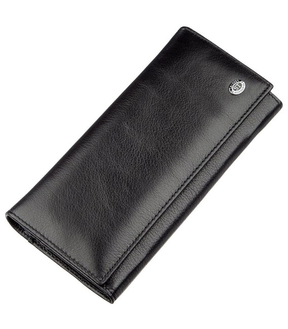 Практичний жіночий гаманець на магнітах ST Leather 18870 Чорний