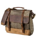 Ретро портфель комбінований Vintage 20117 Світло-сірий