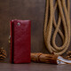 Вертикальный кошелек на кнопке женский ST Leather 19204 Бордовый фото