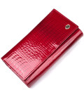Яркий женский кошелек из лакированной кожи с визитницей ST Leather 19405 Красный