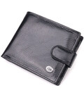 Мужской бумажник из натуральной гладкой кожи в два сложения ST Leather 19409 Черный