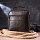 Практичная мужская сумка кожаная 21274 Vintage Коричневая фото