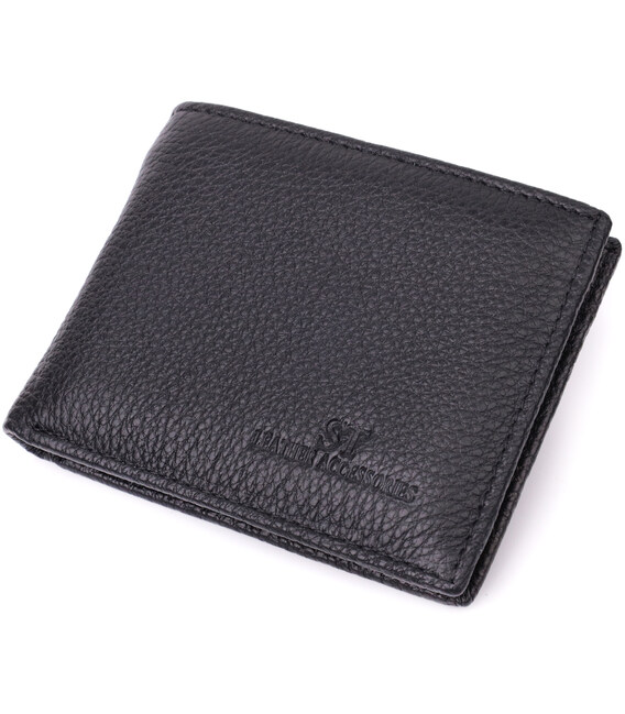 Качественный зажим из натуральной кожи ST Leather 22472 Черный фото