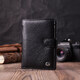 Практичный мужской бумажник с блоком под документы из натуральной кожи ST Leather 22478 Черный фото