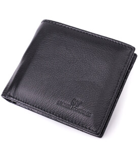 Шкіряне чоловіче портмоне із затискачем ST Leather 22481 Чорний