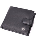 Мужской горизонтальный бумажник среднего размера из натуральной кожи ST Leather 22484 Черный