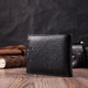 Мужской горизонтальный бумажник среднего размера из натуральной кожи ST Leather 22484 Черный фото