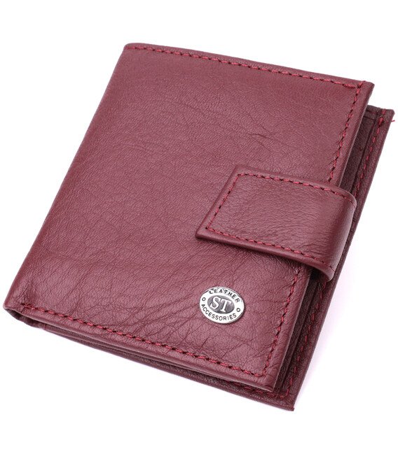 Компактный женский кошелек из натуральной кожи ST Leather 22674 Бордовый фото
