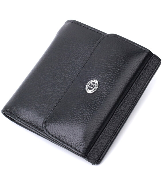 Оригінальне жіноче портмоне з натуральної шкіри ST Leather 22724 Чорний