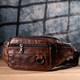 Бананка для мужчин в винтажном стиле из натуральной кожи Vintage sale_15106 Коричневый фото