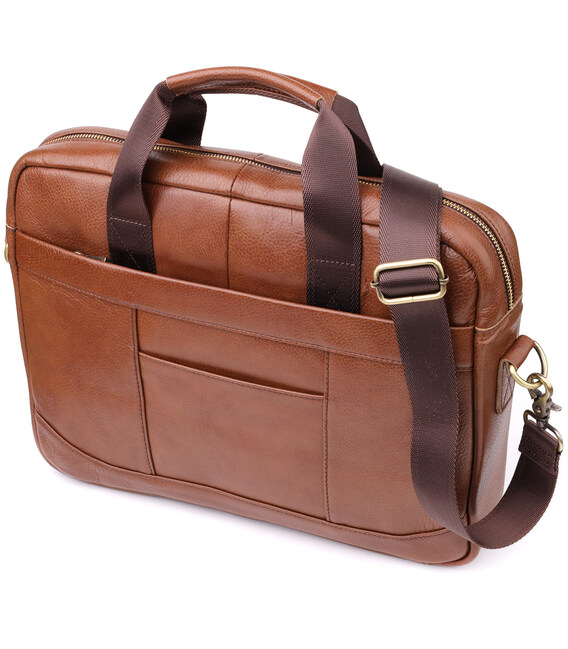 Мужской деловой портфель из натуральной кожи Vintage 23038 Коричневый фото