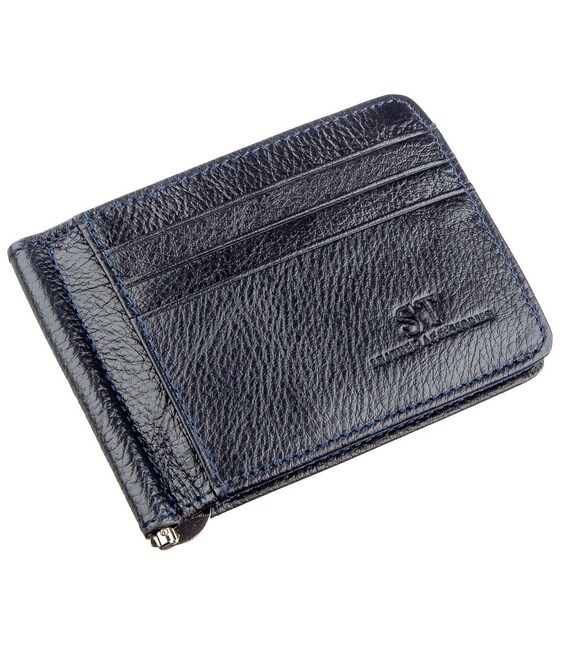 Шкіряний Затискач для чоловіків ST Leather 18942 Синій