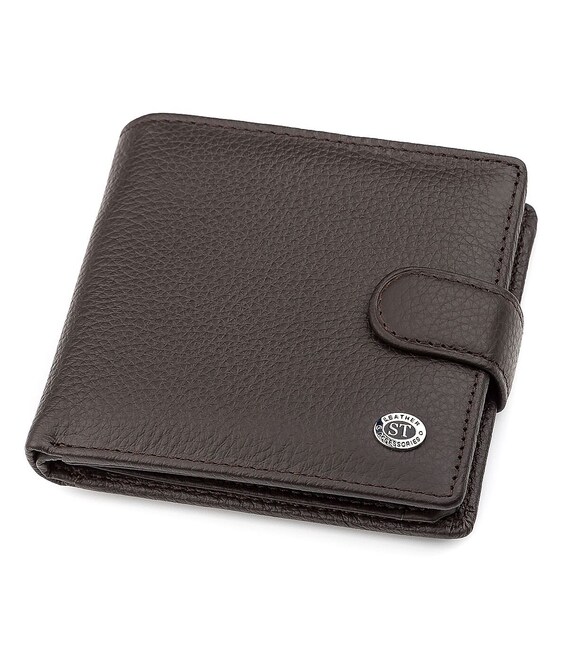 Чоловічий гаманець ST Leather 18347 (ST153) функціональний Коричневий