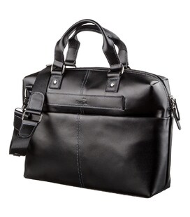 Сумка для ноутбука из гладкой кожи SHVIGEL 11248 Черная фото