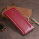 Горизонтальный тонкий кошелек из кожи женский ST Leather 19326 Бордовый фото