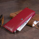 Горизонтальный тонкий кошелек из кожи женский ST Leather 19326 Бордовый фото