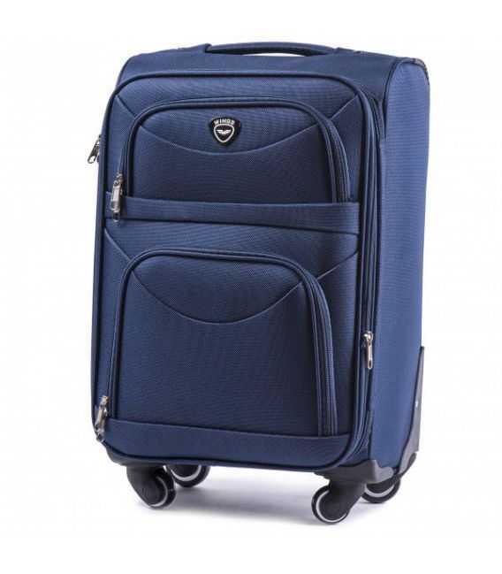 Чемодан Wings 6802 большой L синий 4 колесный фото, картинка, изображение