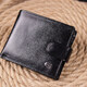 Надежный мужской бумажник из натуральной гладкой кожи ST Leather 19408 Черный фото